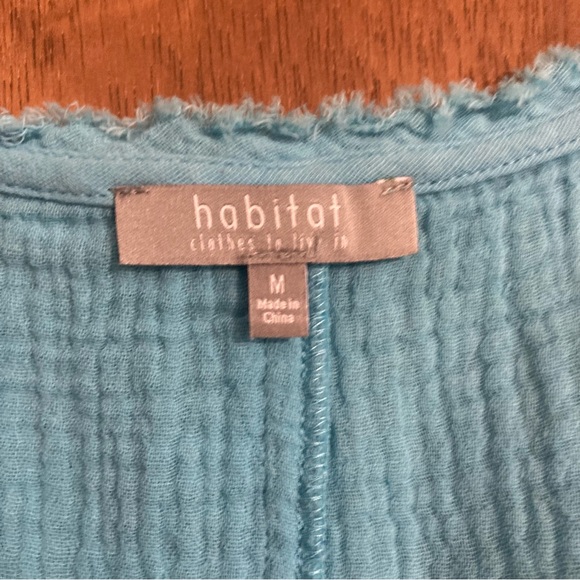 Habitat Cotton Sleeveless Blue Asymmetrical Dress Size Medium Midi 100% Cotton‎ - Picture 4 of 9